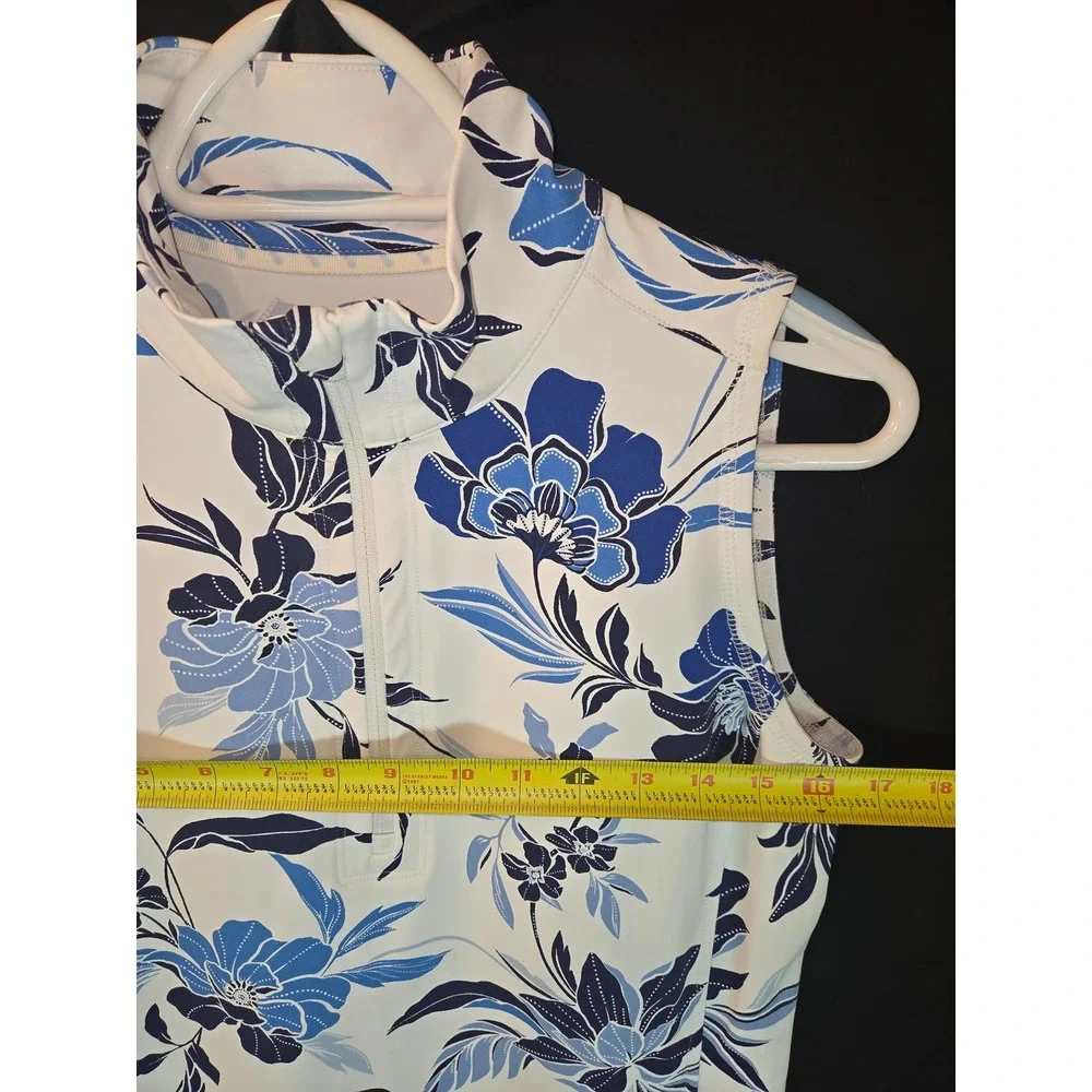 Tommy Bahama Island Zone Golf Dress‎ Sleeveless Floral Print Blue White LOT OF 2